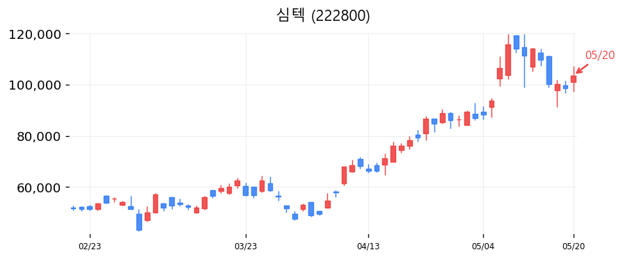 심텍 캔들차트