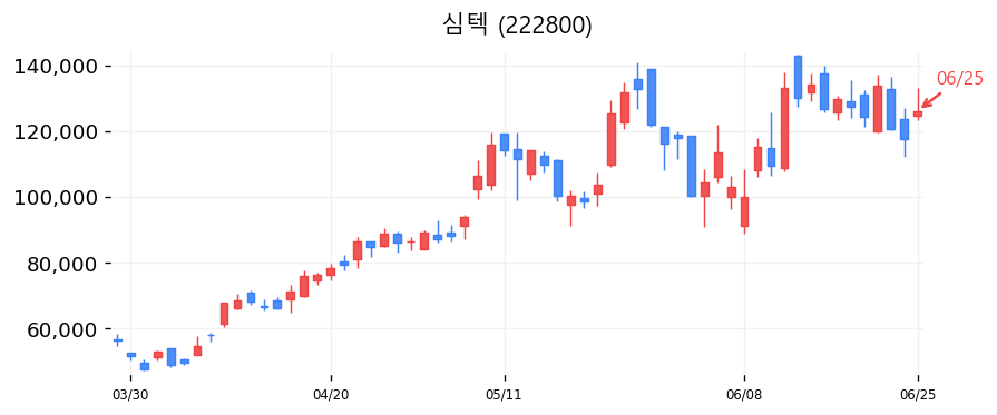 심텍 캔들차트
