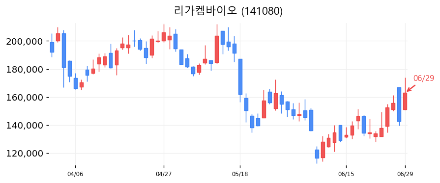 리가켐바이오 캔들차트