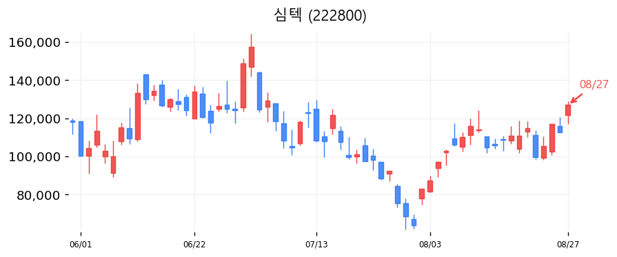 심텍 캔들차트