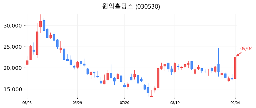 원익홀딩스 캔들차트