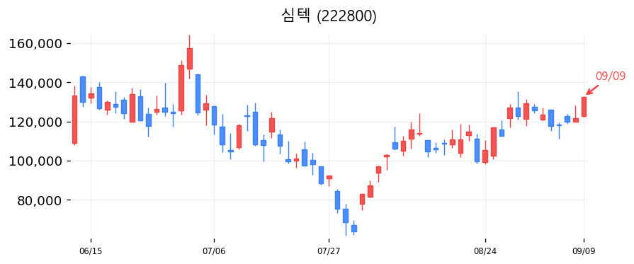 심텍 캔들차트