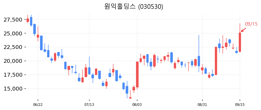 원익홀딩스 캔들차트
